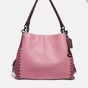 Coach dalton whipstitch Leather Shoulder Bag tote pink 76068